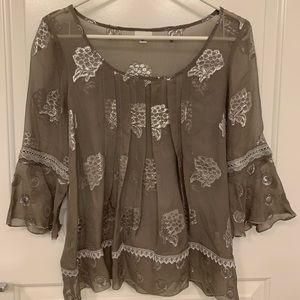 Anna Sui Silk Metallic Top P